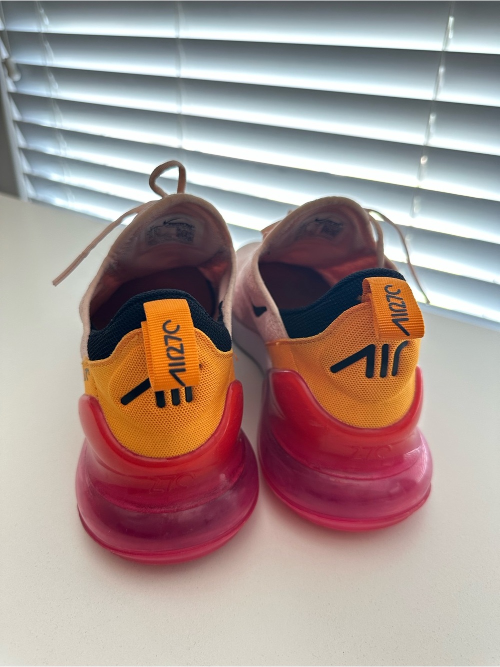 Nike Women’s Pink Mesh Sneakers with Orange and Black Accents - Picture 3 of 5